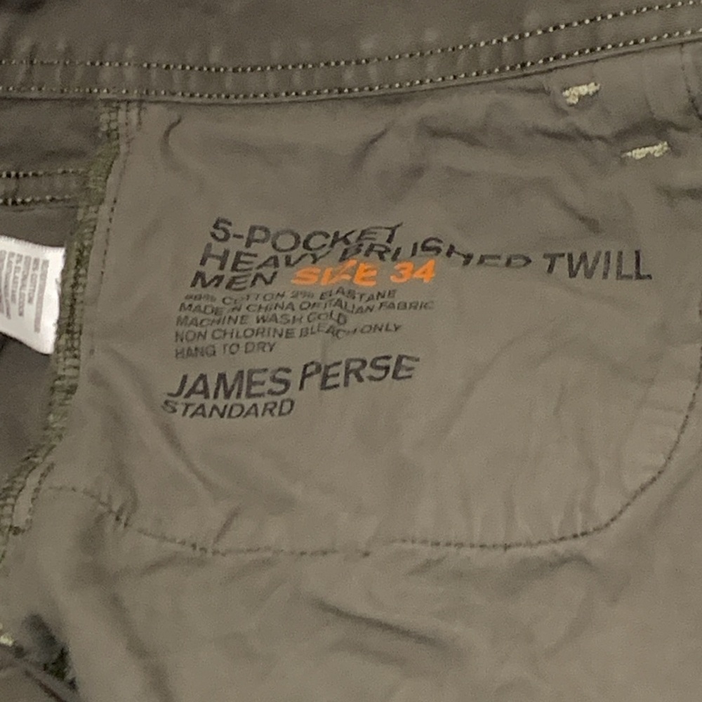 James Perse Men’s Skinny Jeans in Olive Green